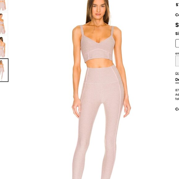 Beyond Yoga Spacedye Pipe Up Bra and Midi Legging - Size S - Picture 2 of 10